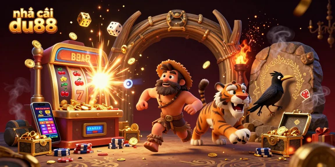 Experience thrilling games at nhà cái du88 with vibrant casino elements and engaging characters.