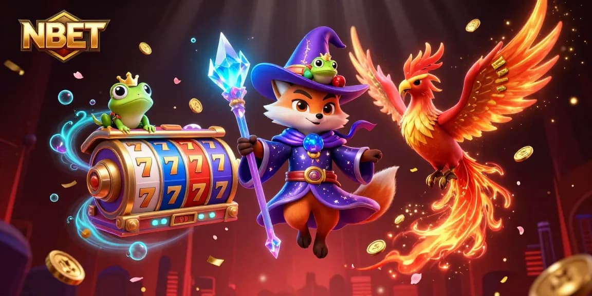 Experience thrilling gameplay with NBET's vibrant slot reels, lucky symbols, and magical characters.