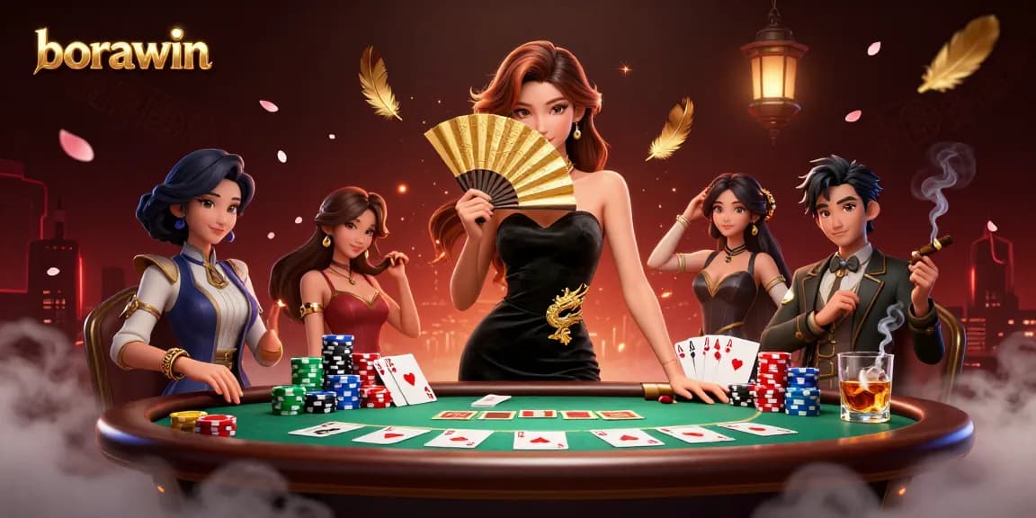 Borawin oferece uma jogabilidade de poker imersiva ilustrada com gráficos impressionantes e elementos envolventes.