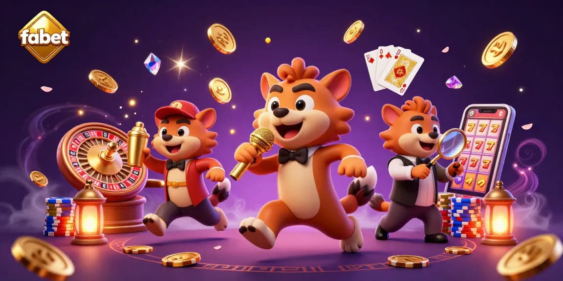 Experience the fun at fabet's comedy casino with lively hyenas mixing drinks and telling jokes under a vibrant backdrop.