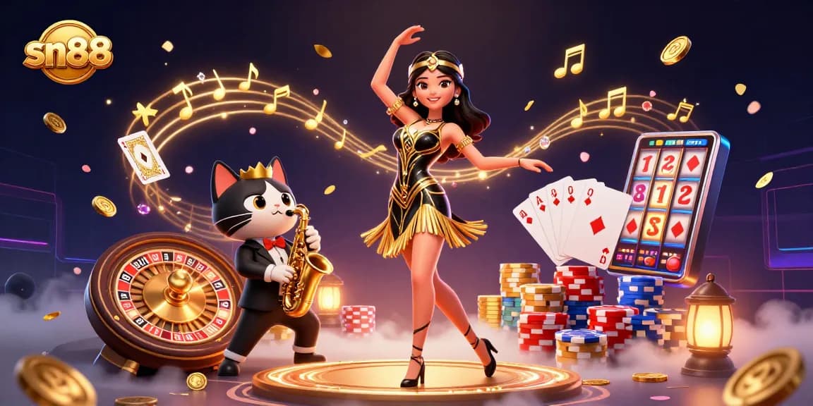 Experience the thrill of sn88 with captivating casino illustrations promoting winning strategies.