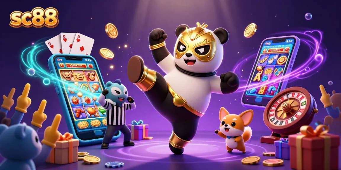 Experience thrilling action at sc88 with lively casino elements and a vibrant crowd celebrating!