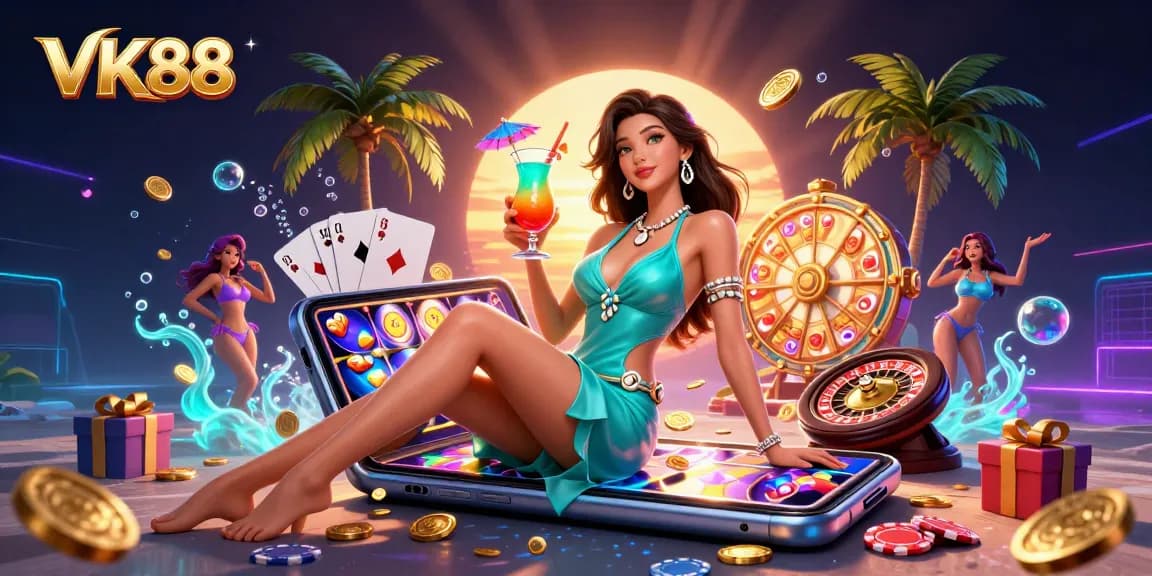 Play engaging casino games at VK88, a vibrant tropical paradise filled with excitement and winning opportunities.