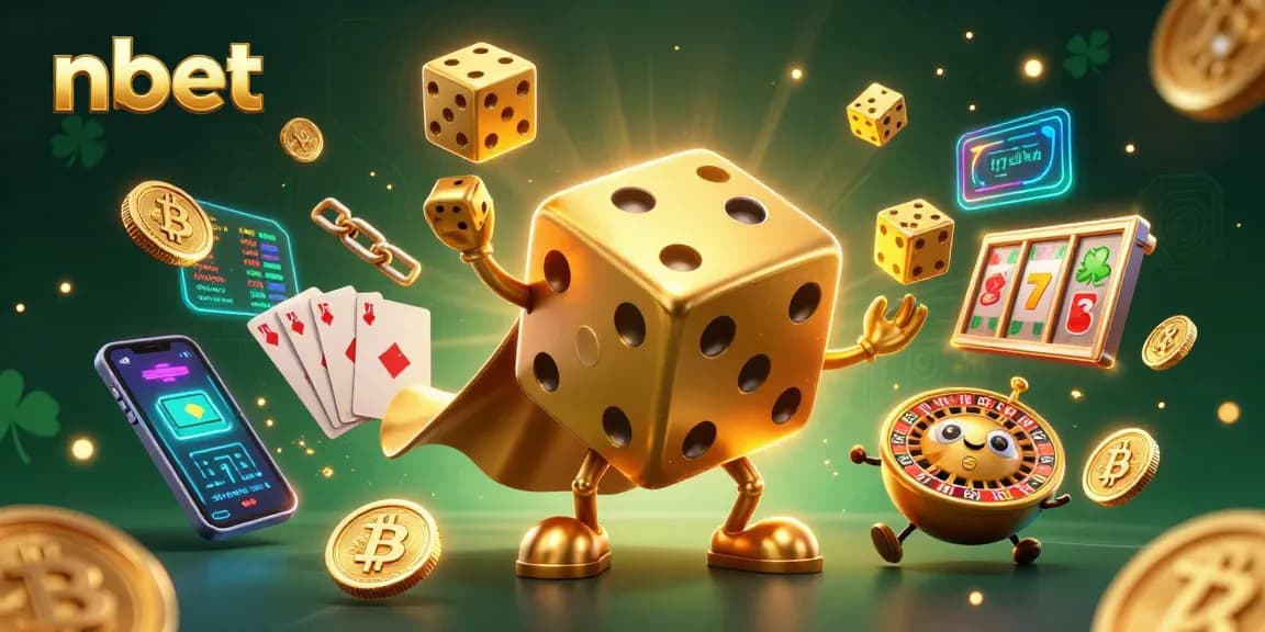 Experience thrilling gameplay with the nbet gold dice golem and casino symbols in a vibrant 3D scene.