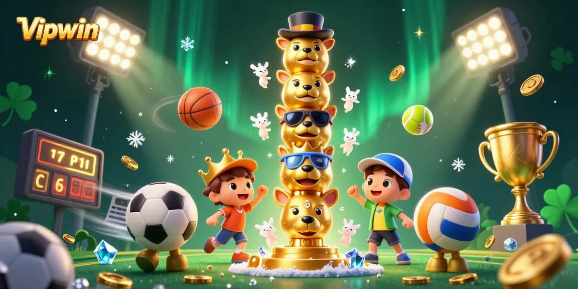 Experience thrilling gameplay at Vipwin with dynamic sports elements and vibrant casino visuals.