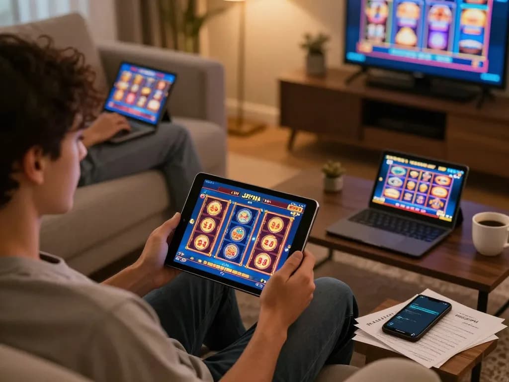 Players enjoy diverse slot games on jjnn platform from the comfort of home, highlighting responsible gaming practices.