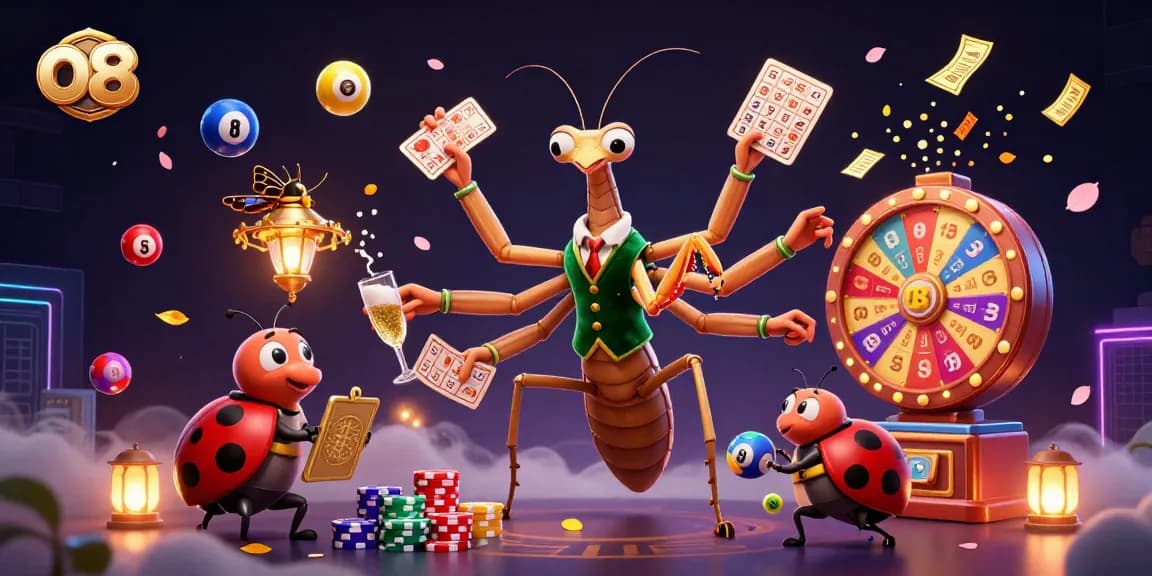 Experience the thrill of gambling with o8's dynamic 3D casino illustration.