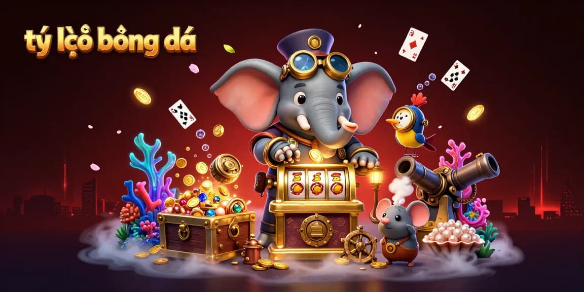 Experience the excitement of tỷ lệ bóng đá while exploring an enchanting steampunk casino scene featuring an elephant engineer.