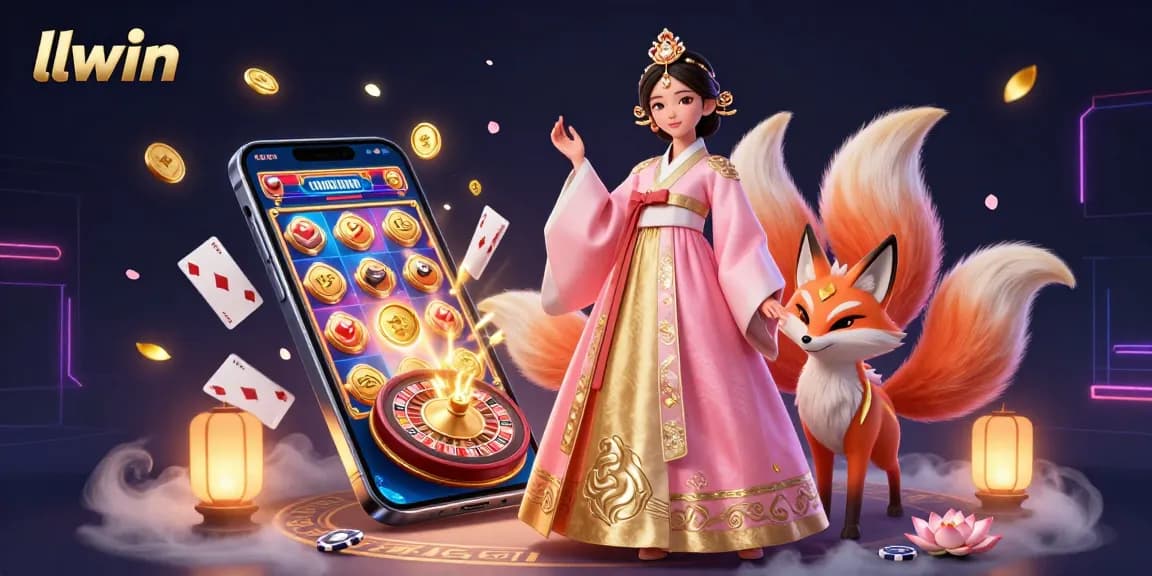 Engage with llwin's colorful slot games in a vibrant, dynamic casino scene.