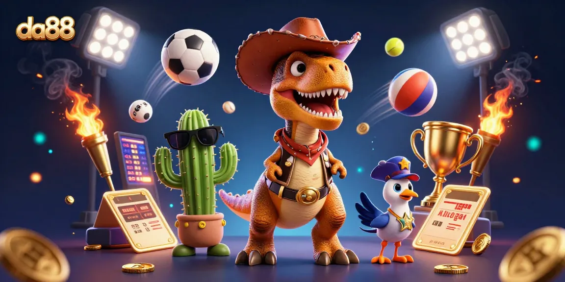 Play and win at da88 with engaging 3D cartoon characters showcasing an exciting casino experience.