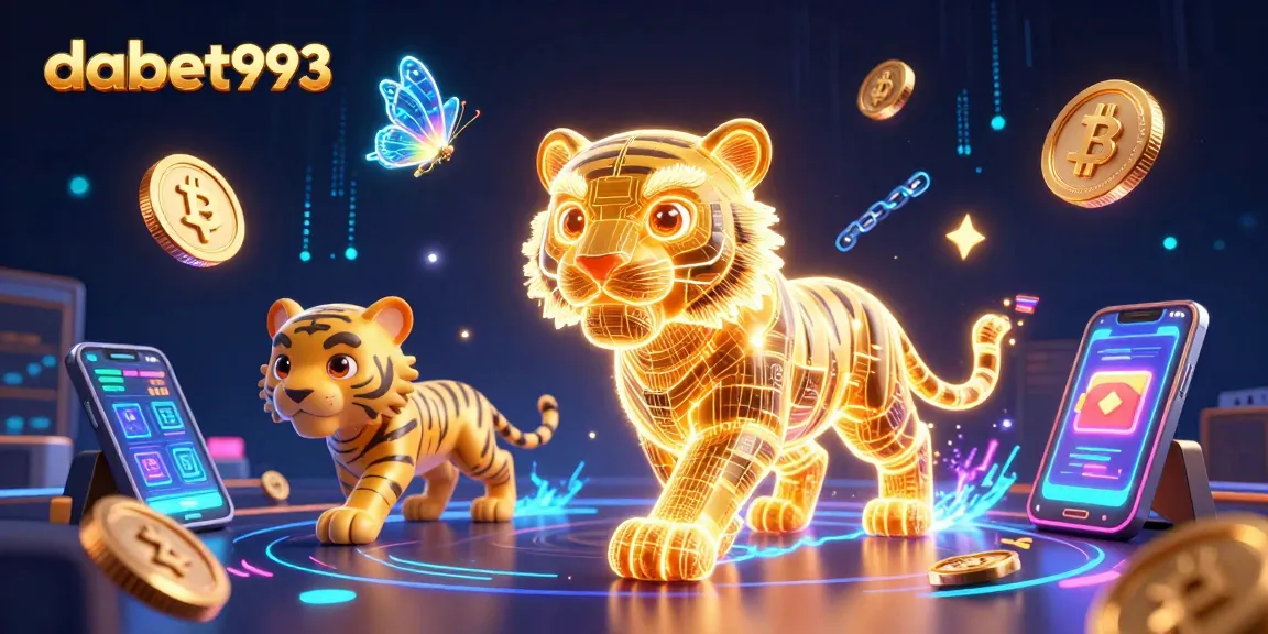 Experience dynamic gambling adventures at dabet993 with a neon golden tiger in a vibrant casino.