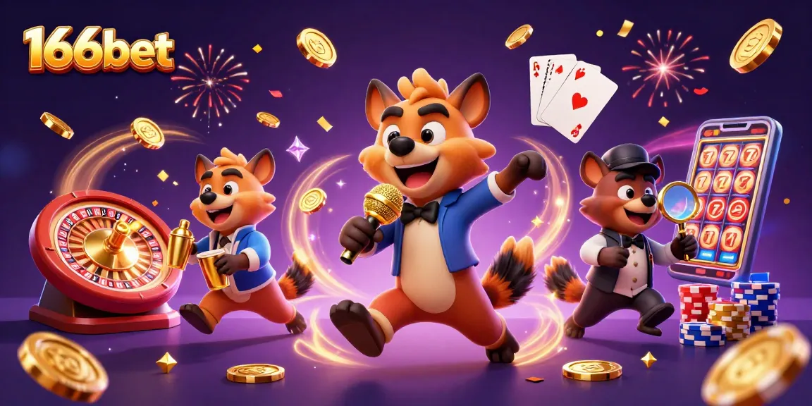 Experience the excitement of 166bet with hyenas in a vibrant casino setting, showcasing thrilling games and vibrant energies.