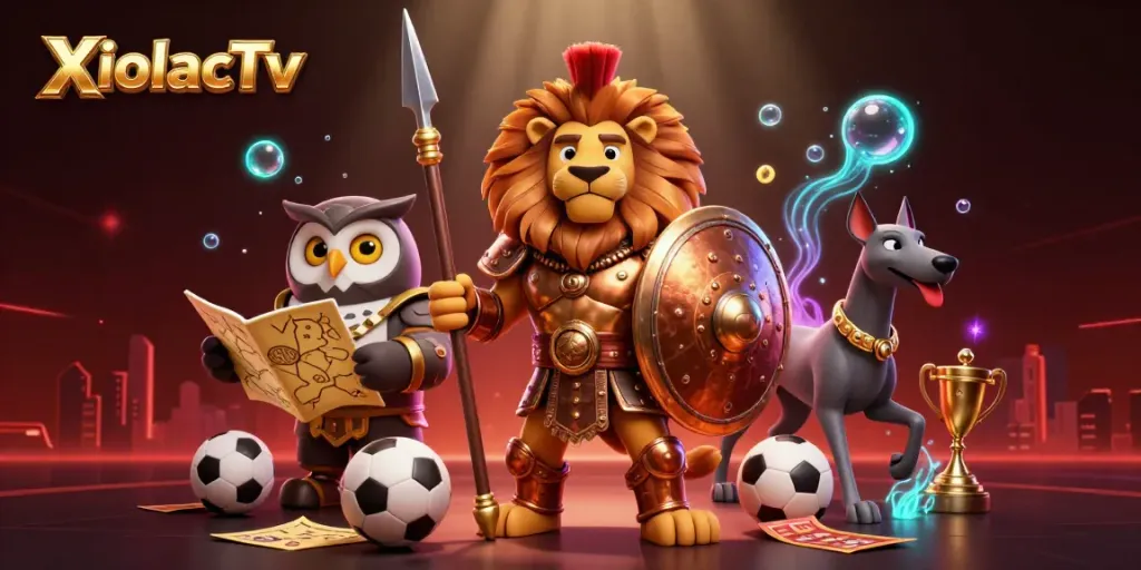 XoilacTv showcases a lively sports betting scene, featuring dynamic characters and vibrant gaming elements.