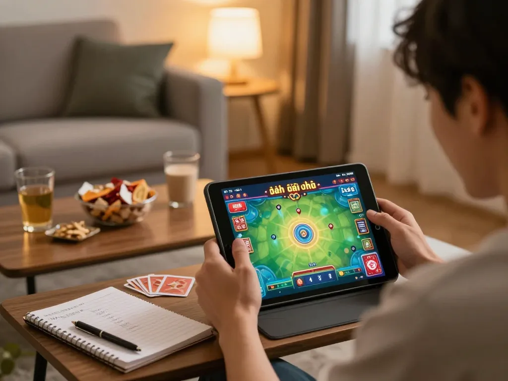 Engage in game đánh bài đổi thưởng with a lively online card game setup showcasing interactive gameplay.