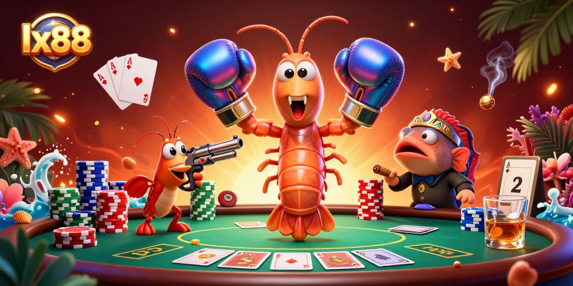 Play with lx88 themed poker action featuring vibrant characters and casino elements