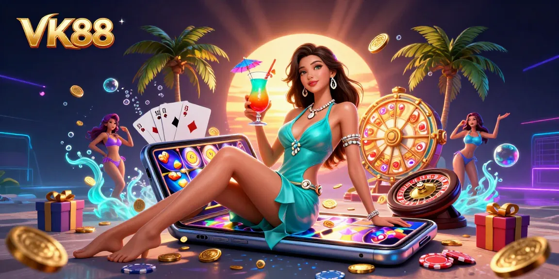 Play engaging casino games at VK88, a vibrant tropical paradise filled with excitement and winning opportunities.
