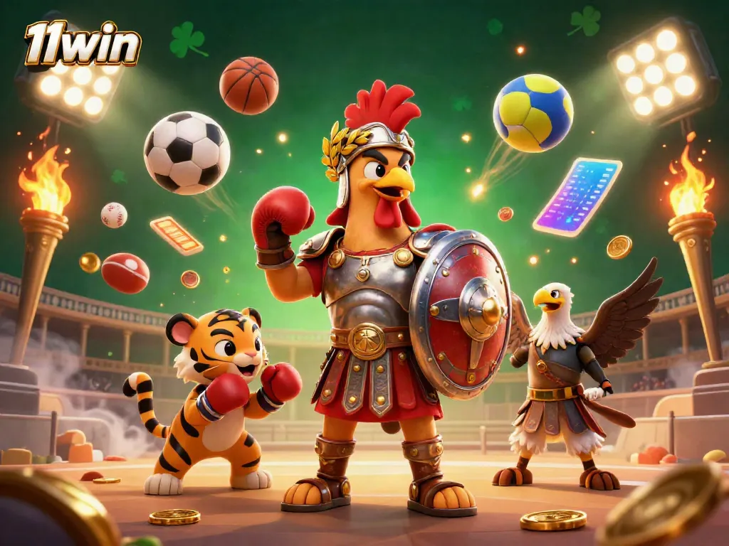 Experience thrilling games at 11win with dynamic characters in a vibrant casino setting.