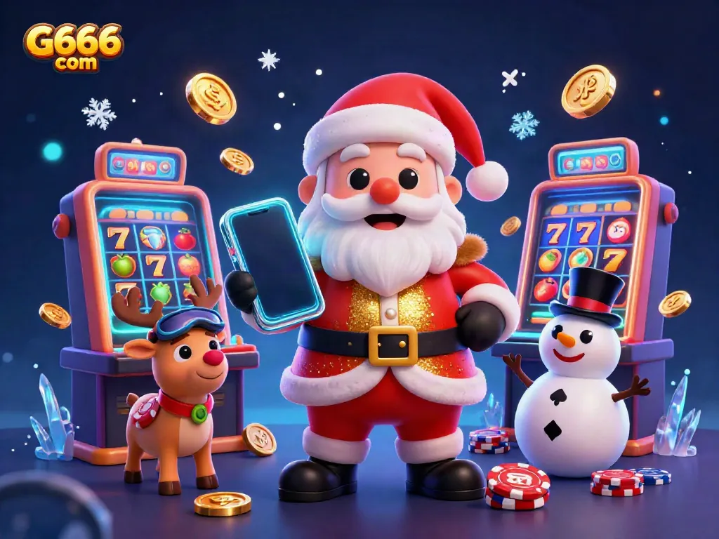 Experience vibrant slot action with G666 com in this 3D illustration of festive casino characters.