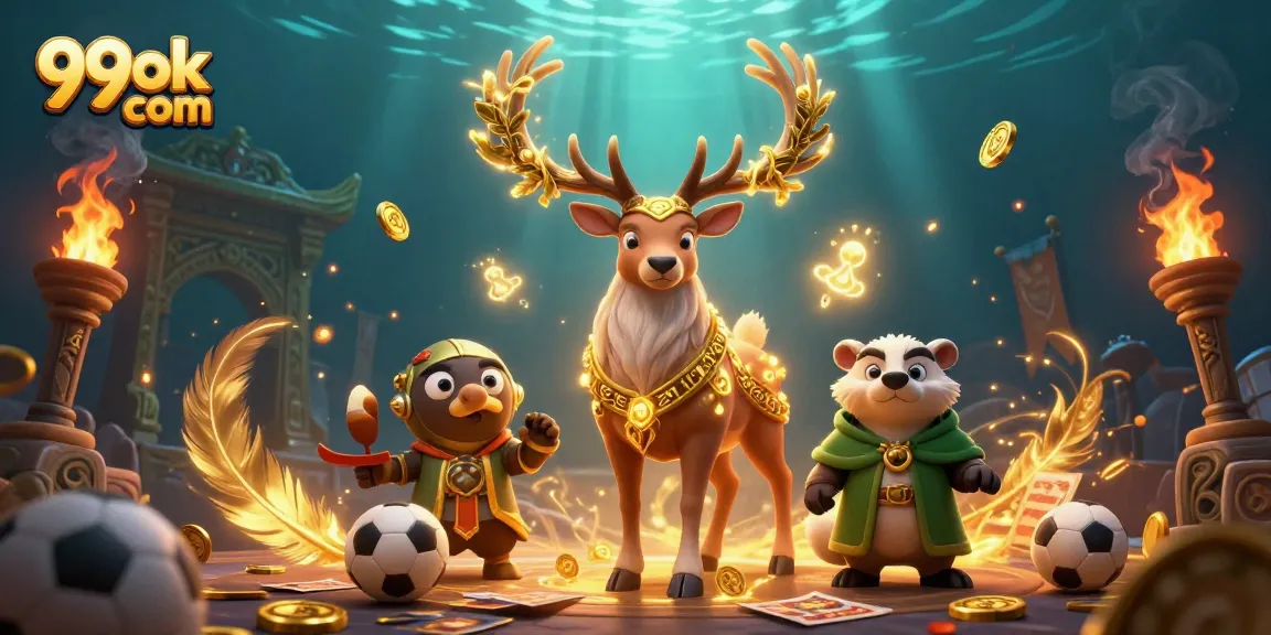 Engage in thrilling sports betting with 99ok com as Celtic stag and wise badger join the action.