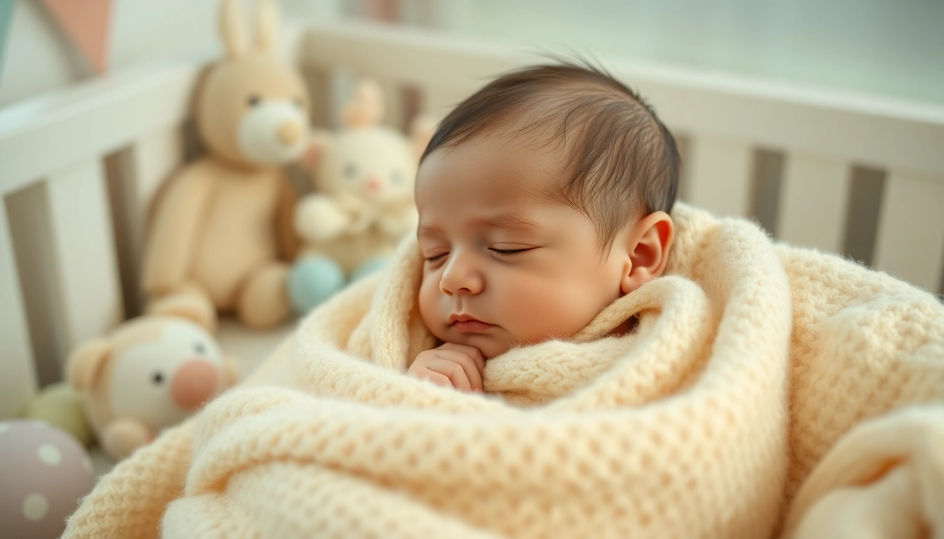 Capturing gentle Babyfotografie of a peaceful baby in a cozy nursery setting.
