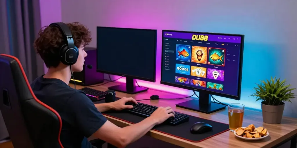 Engaging online gaming experience on DU88 platform with vibrant interface and user.