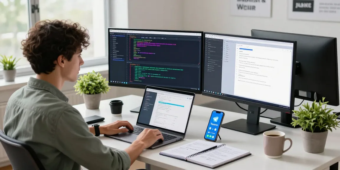 Experience seamless communication with Telegram download in a modern workspace where developers engage with technology.