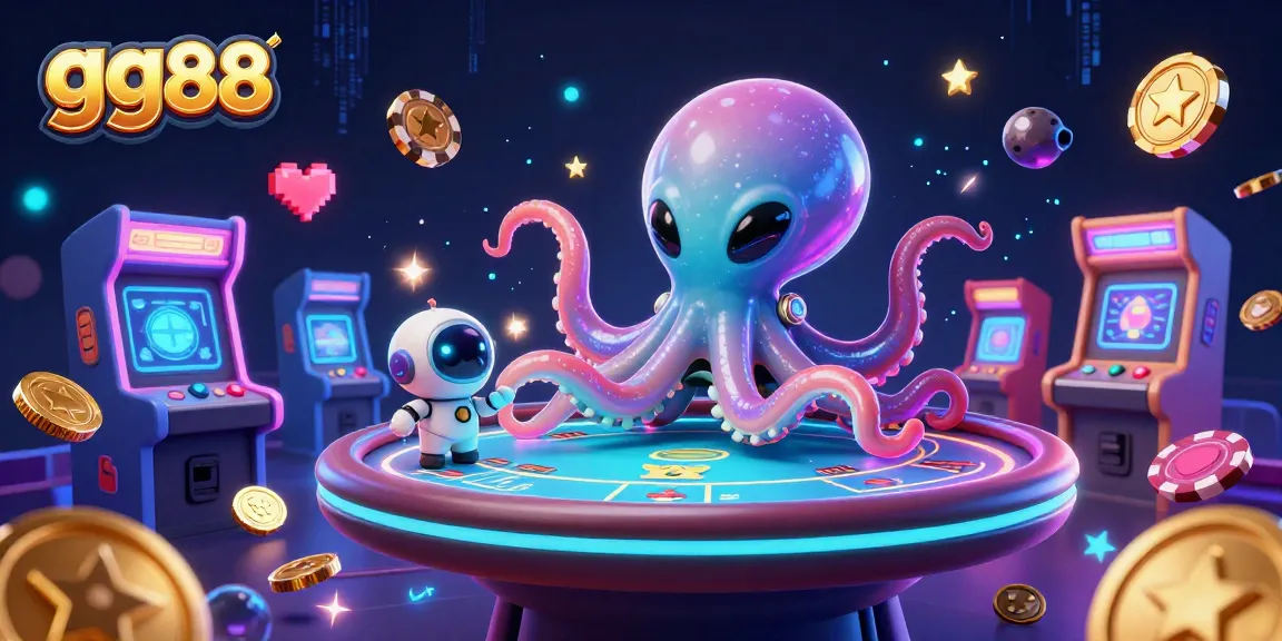 Experience gg88 excitement with an alien octopus at a holographic poker table!
