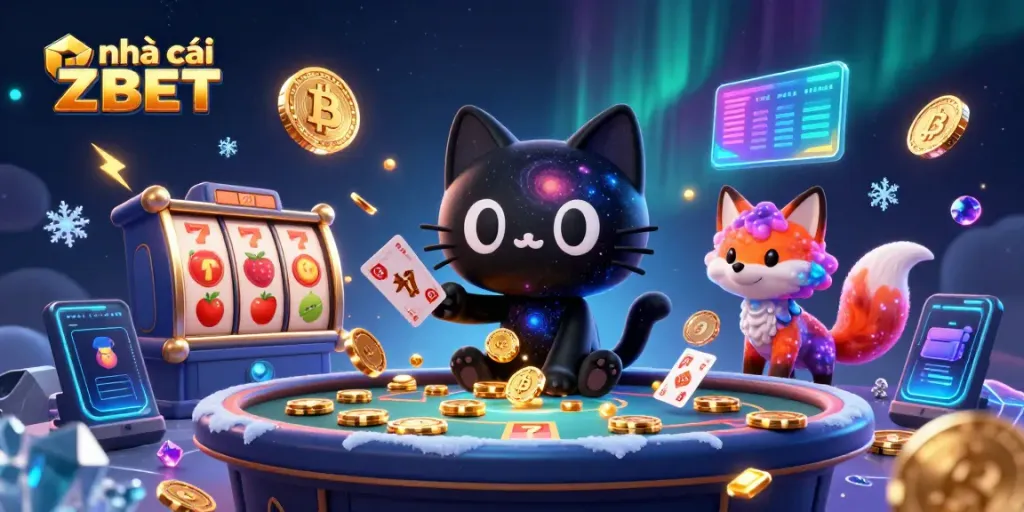 Experience thrilling gameplay at nhà cái ZBET with exciting golden chips and cosmic elements.