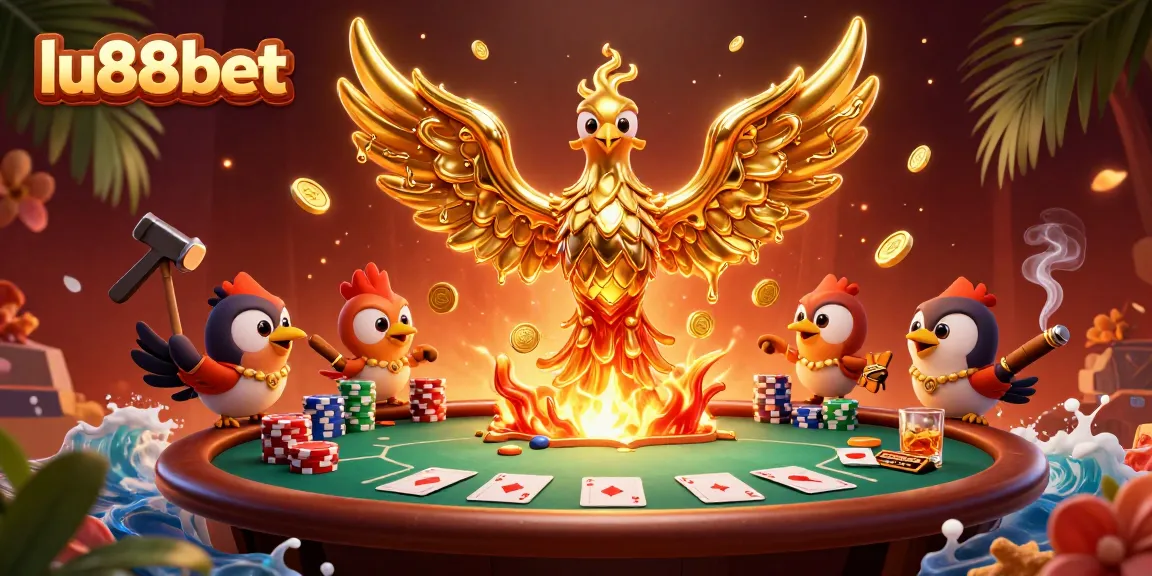 Experience excitement at lu88bet with thrilling casino games and vibrant golden illustrations.