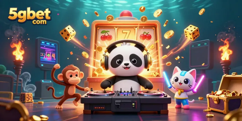 Join the fun at 5gbet com with vibrant characters and thrilling casino games, celebrating jackpots and wins!