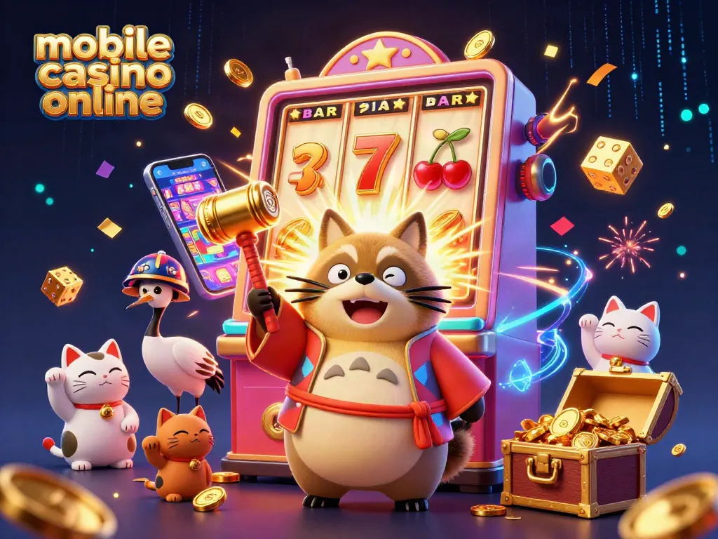Experience gaming excitement with a mobile casino online featuring colorful characters and thrilling slot action.