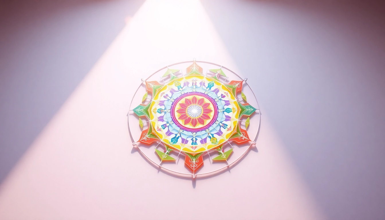Visual representation of a destiny matrix chart, illustrating life paths and archetypes in a vibrant 3D pattern.