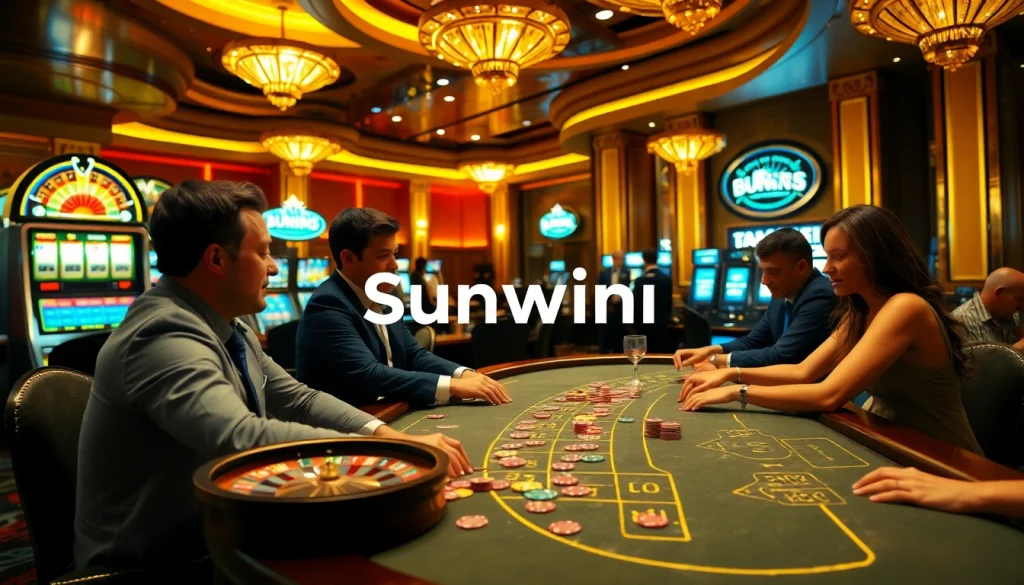 Engage in thrilling poker action at Sunwin's luxurious casino.