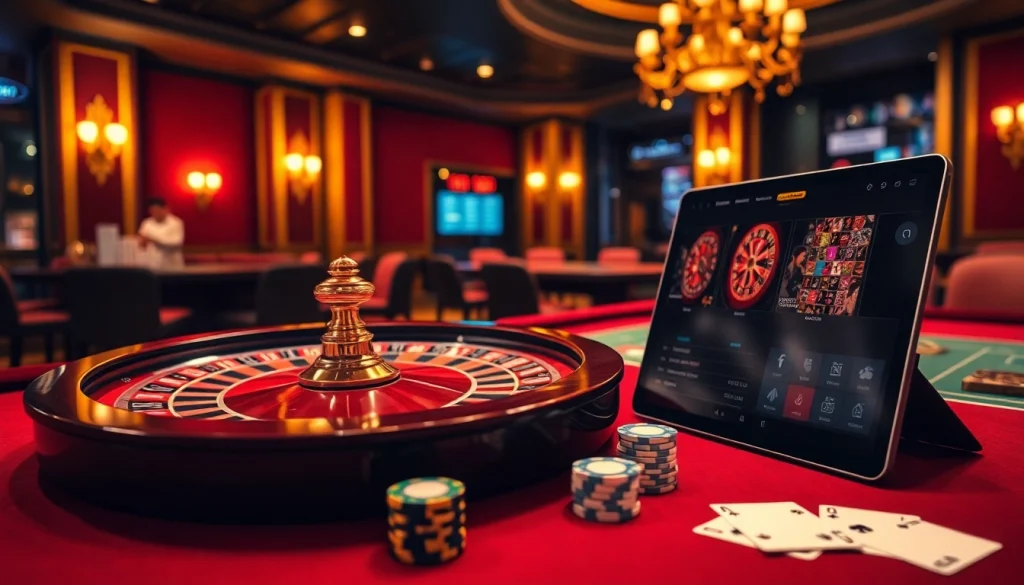 Experience the thrilling atmosphere of rr88 com online gambling with a luxurious casino scene.