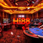 Players enjoying a thrilling game session at Hi88's luxurious casino setup.