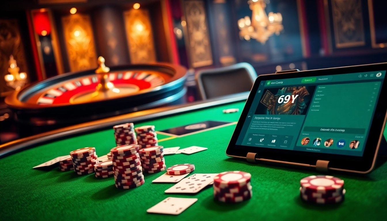 Viva a emoção de apostar em um cassino de luxo com decoração temática 69Y e jogabilidade vibrante.