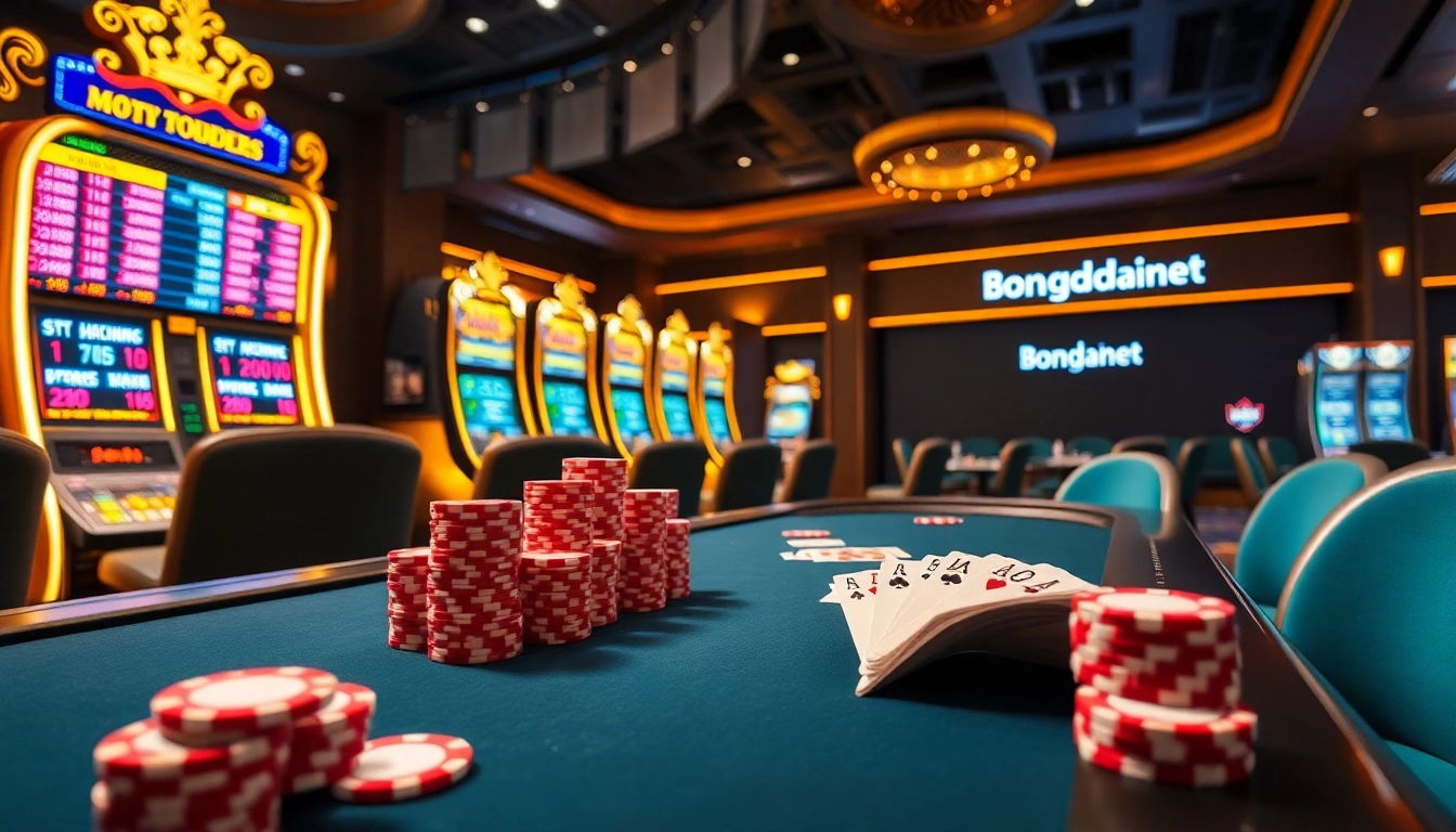 Bongdanet enhances the gambling experience with vibrant poker chips and live odds displays.