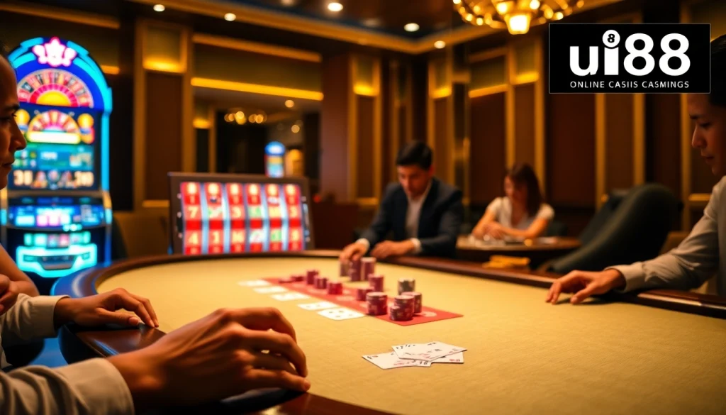 Experience the thrill of uu88 gaming with luxurious tables and vibrant slot machines.