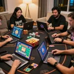 Players enjoying the exciting gaming experience at ok365, engaging in live dealer games and sports betting.