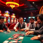 Experience the thrill at 58WIN with players enjoying intense poker games and vibrant slot machines.