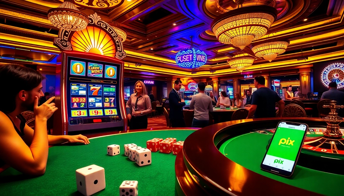 Ganhe dinheiro rápido usando as opções de pagamento Pix no empolgante cenário de cassino, com jogadores engajados.