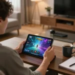 Engaged player at home using XX88 for online gambling strategies and gaming insights.