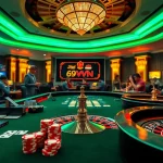 Engaging players at an elegant 69VN online casino table, showcasing thrilling gaming excitement.