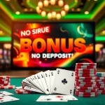 Aktionsgrafik für casino bonus ohne einzahlung neu, präsentiert auf einem Bildschirm mit bunten Bonusgrafiken.