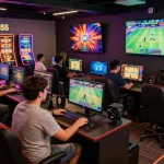 Players enjoying an exciting gaming experience on the HH55 platform, showcasing diverse games and vibrant atmosphere.