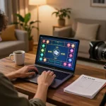 Engaging gameplay of tài xỉu on a laptop, showcasing strategic online gambling.