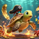 Engage with 78WIN's thrilling underwater casino adventure featuring a pirate turtle and treasure.