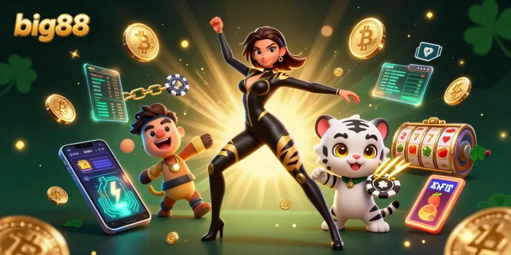 Experience big88 excitement with captivating slot games, vibrant graphics, and lucky symbol interactions.