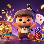 Engage in thrilling gameplay at 789club with vibrant scenes of 3D characters surrounded by dazzling casino elements.