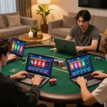 Players enjoying their experience on king33 online casino platform with engaging games displayed on their screens